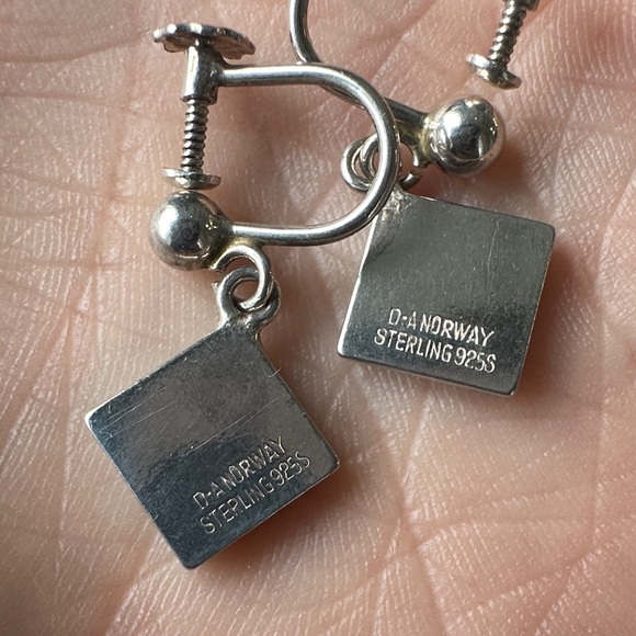 Authentic Vintage David Andersen Enamel Earrings - Picture 3 of 6